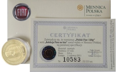 Numizmat moneta "FIAT 126 P" DO KOLEKCJI