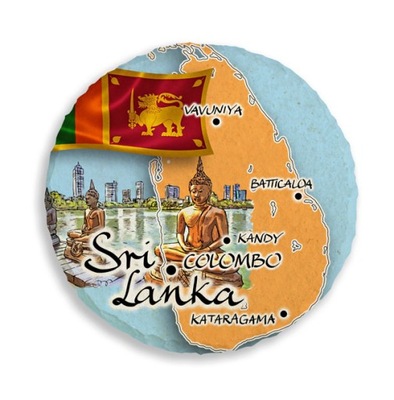 SRI LANKA magnes na lodówkę kamień śr.7,5cm 509M