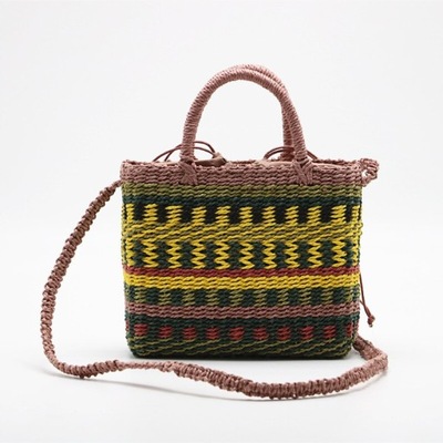 TOREBKA SŁOMIANA PLAŻOWA TORBA KOSZYK BOHO