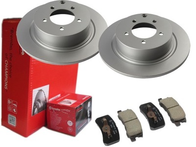 Гальмівні диски + гальмівні колодки brembo задня mitsubishi outlander ii фото №1