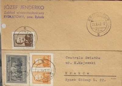 RYDUŁTOWY Józef Jenderko – karta pocztowa 1949