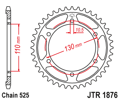 KRUMPLIARATIS GALINĖ JT 43Z 525 YAMAHA FZ-07/10, MT-07/10 