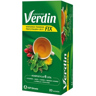 VERDIN FIX Herbata wspomaga trawienie 6ziół 20sasz