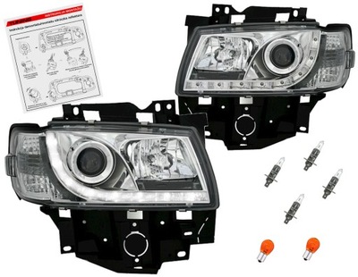 Vw transporter t4 96-03 лампи фари led хром фото №1