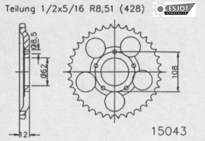 ЗУБЧАТКА ESJOT 58 ЗАД SACHS 125 XTC 2-TAKT 98-99R.