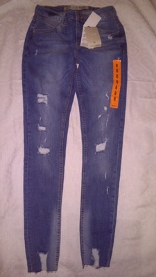 JEANSOWE SPODNIE DENIM CO -STRECZ,PRZETARCIA-36