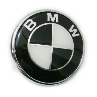 LOGO ON HOOD BMW 82MM E32 E38 E46 E6 BLACK  