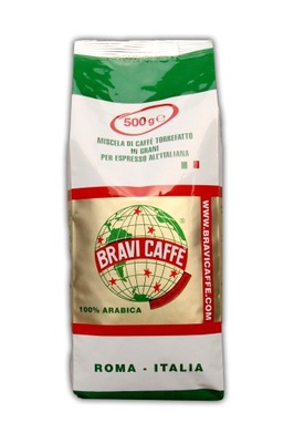 Kawa ziarnista 100% Arabika BRAVI - 0,5 kg ŚWIEŻA
