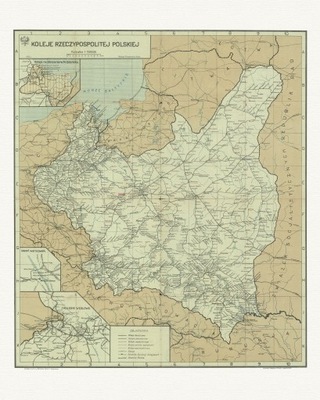 POLSKA II RP Kolej mapa lini kolejowych