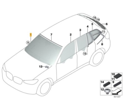 Стекло лобовое bmw '3 g20 фото №1