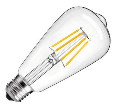 Żarówka LED filament E27 ST64 6W RETRO ciepła