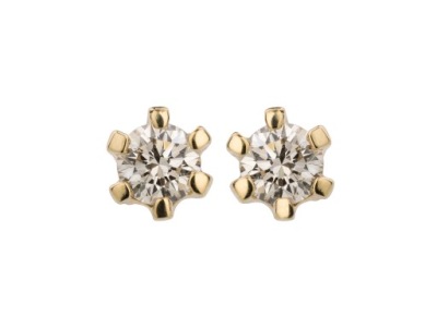 ZŁOTO 585 KOLCZYKI z BRYLANTAMI 0.28ct
