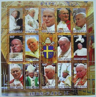 Papież JAN PAWEŁ II 2012 arkusik czysty [**] #185