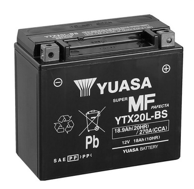 YTX20L-BS YUASA 18AH 270A BATERÍA AGM DERECHA  