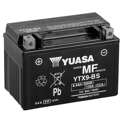 YTX9-BS YUASA 8AH 135A АККУМУЛЯТОР AGM ЛЕВЫЙ MOTO