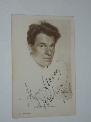 ALEKSANDER MOISSI,AUTOGRAF aktor 1928 rok