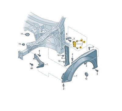 ДЕРЖАТЕЛЬ КРЕПЛЕНИЕ КРЫЛА ПЕРЕДНЕГО ПРАВАЯ AUDI TT