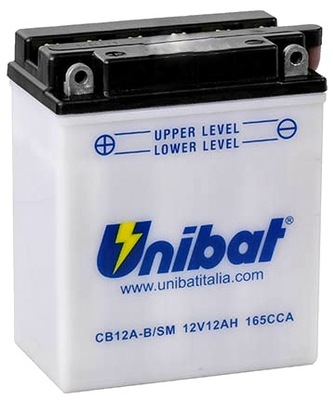 BATERÍA UNIBAT CB12A-B, YB12A-B, EB12A-B, 12AH, 165A, L+  