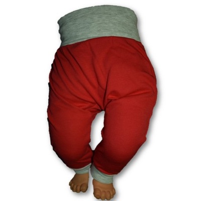 Półśpiochy śpiochy czerwone 62 Bezuciskowe spodnie