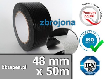 Taśma izolacyjna czarna mocna 48mm 50m DUCT TAPE