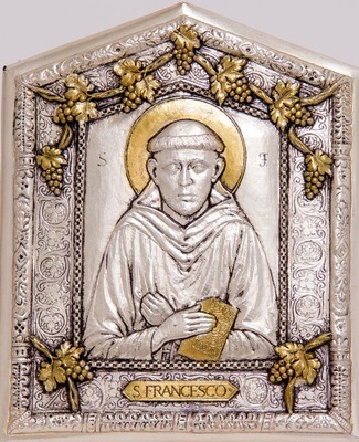 Ikona św. Francisza z Asyżu ZŁOTO ZDOBIENIA