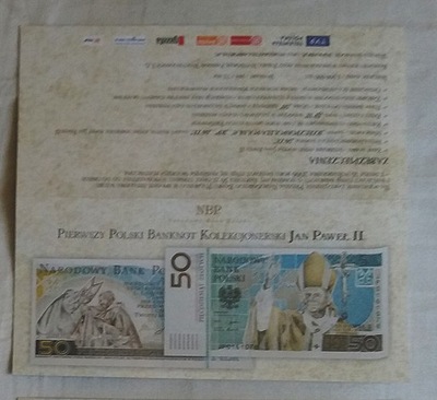 Foldery do banknotu - JAN PAWEŁ II - z logotypami