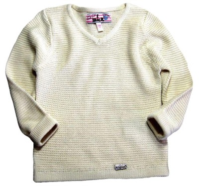 Kremowy SWETER Sweterek z Mankietami * 116