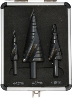 STUPŇOVITÝ VRTÁK ŠPIRÁLA KOVOVÉ 4-32 mm, 3 Ks