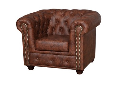 Fotel CHESTERFIELD Styl Glamour Pikowany