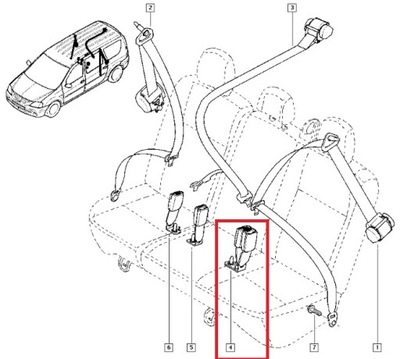 ABRAZADERA CORREA DE SEGURIDAD DACIA LOGAN I MCV NUEVO  