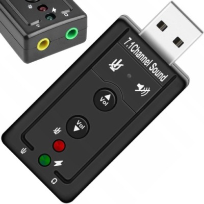 KARTA DŹWIĘKOWA USB 7.1 MIKROFON SŁUCHAWKI JACK