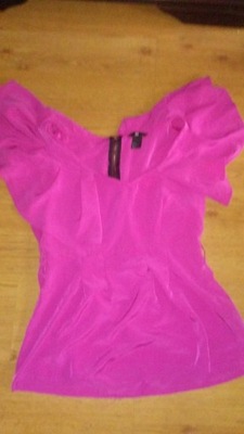 koszula bluzka H&M zip różowa falbana 36
