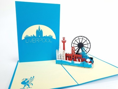 Liverpool Pamiątka z Anglii 3D Kartki Londyn