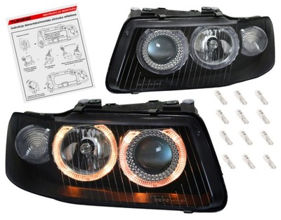 AUDI A3 8L 00-03 FAROS REJILLAS BLACK ANILLOS H7  