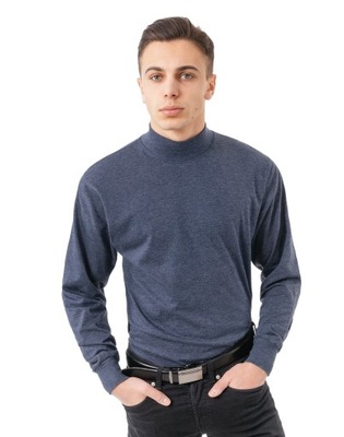 Półgolf męski cienki sweter golf ADAM XL jeansowy