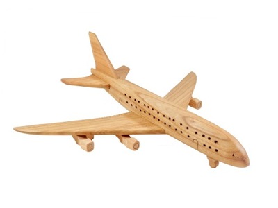SAMOLOT Z DREWNA Airbus drewniany Model Samolotu eko