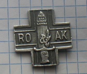 odznaka RO AK 1945 Bóg Honor Ojczyzna