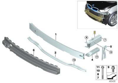 BMW ZONA GNIUŽDYMO KAIRĖ ELEMENTAS DEFORMACYJNY I3 