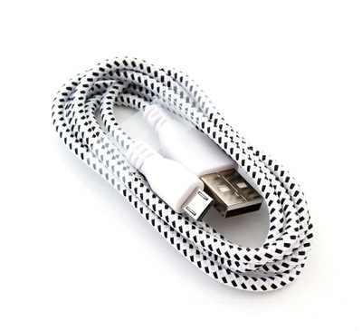 Kabel USB-microUSB 1m biały