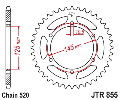 ЗУБЧАТКА ЗАДНЯЯ JT 48Z 520 YAMAHA XJ600 92-03