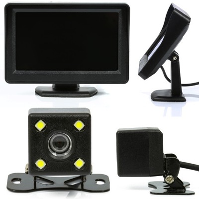 CAMERA REAR VIEW 4 LED LED MONITOR 4,3'' LCD 2 PCS. AV  