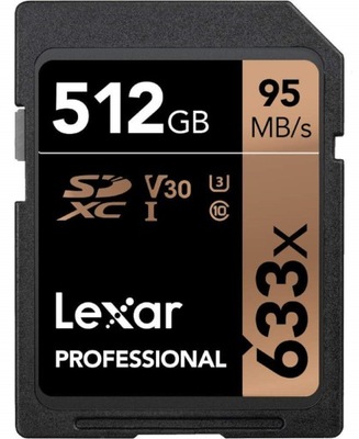 Lexar SDXC 512GB 95MB/s UHS-I U3 C10 633x