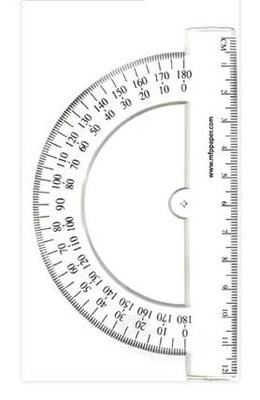 Kątomierz szkolny 180 stopni 12,5 cm