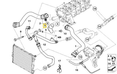 BMW E46 E39 ПАТРУБОК ТРУБКА ВОДИ M47 2248437 OE