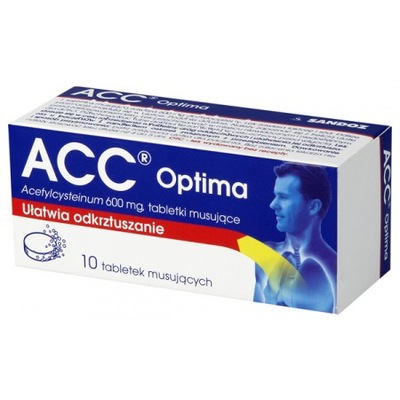 ACC optima 600 mg kaszel 10 tabletek musujących