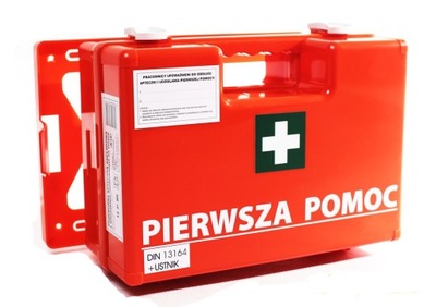 Apteczka Plastikowa wieszakiem Przemysłowa Biuro Firma K10 DIN13164 +ustnik