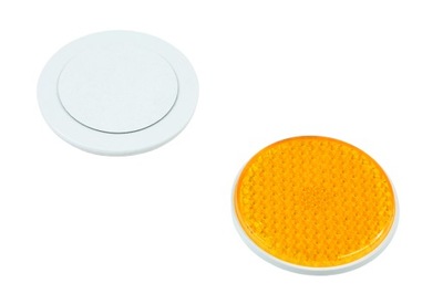 ODBLASK OKRĄGŁY POMARAŃCZOWY PRZYKLEJANY 75mm