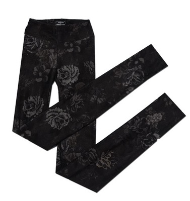 NOWE Calzedonia legginsy push-up grafit kwiat S 36