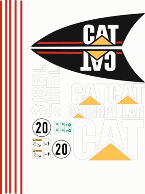 CAT 318 BL НАКЛЕЙКА НАКЛЕЙКИ OKLEJENIE