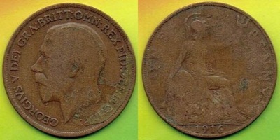 Wielka Brytania 1 Penny 1916 r.